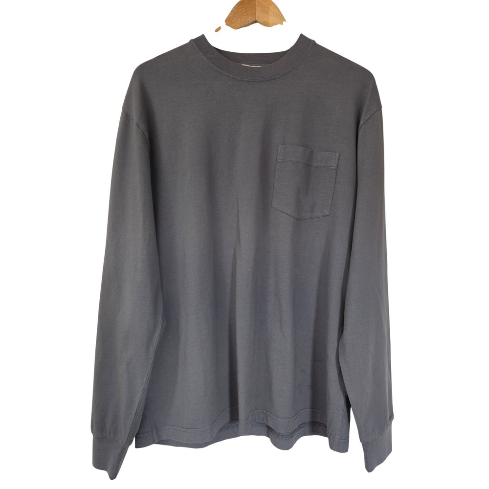 Madewell Long Sleeve Vintage Pocket Tee Men Medium Blue NWT $58 NY117